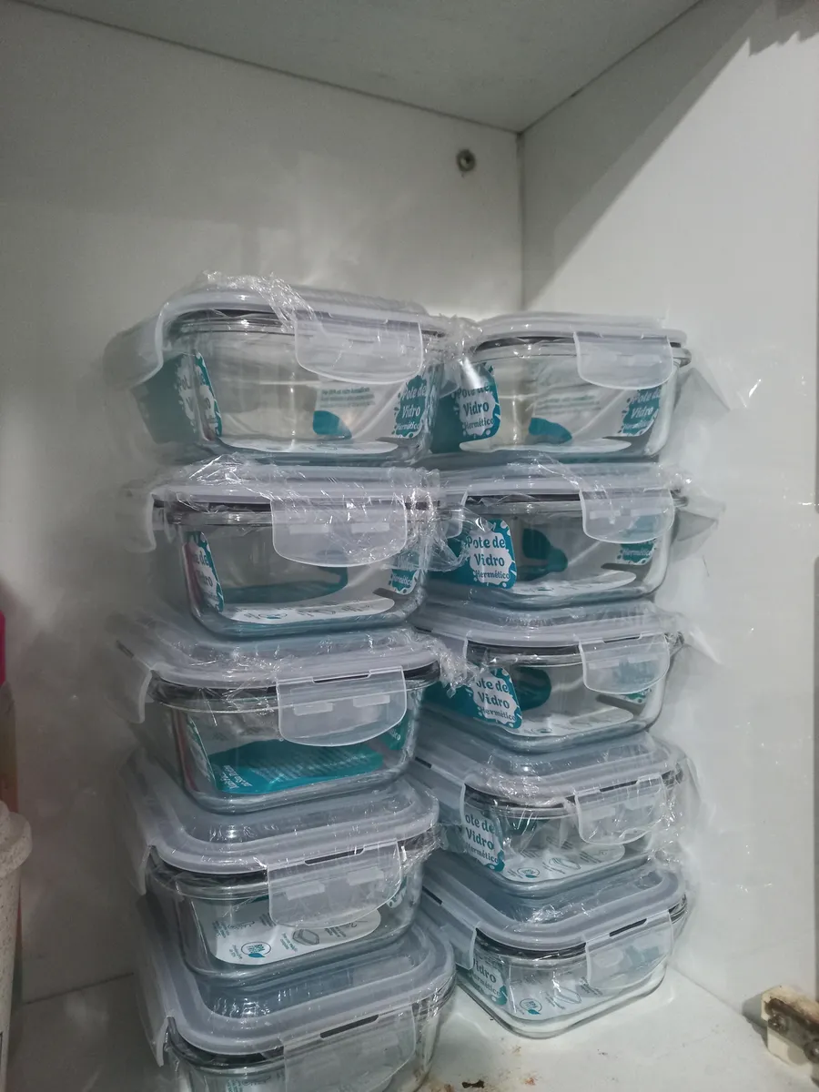 Kit 10 Potes Herméticos Vidro Aristus 640ml 4 Travas Cozinha