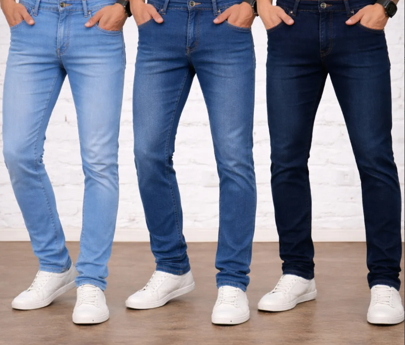 Kit 3 Calça Jeans Masculina Slim Com Lycra Elastano