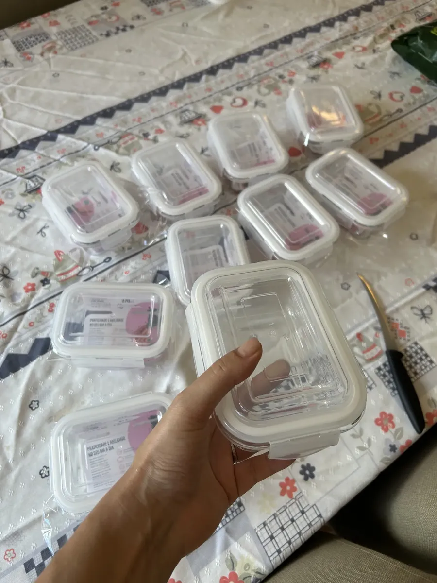 Kit 10 Potes Vidro 370ml Hermético Marmita Forno Refratário Star House