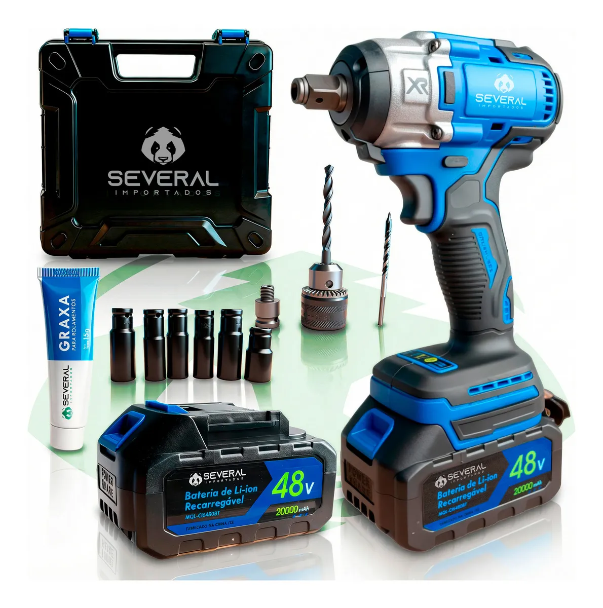 Chave De Impacto Parafusadeira Furadeira Recarregável 48v Azul Several Importados 2000mah