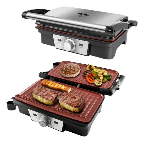 Grill Philco Pgr19pi Inox Antiaderente Redstone 1500w Cor Prateado