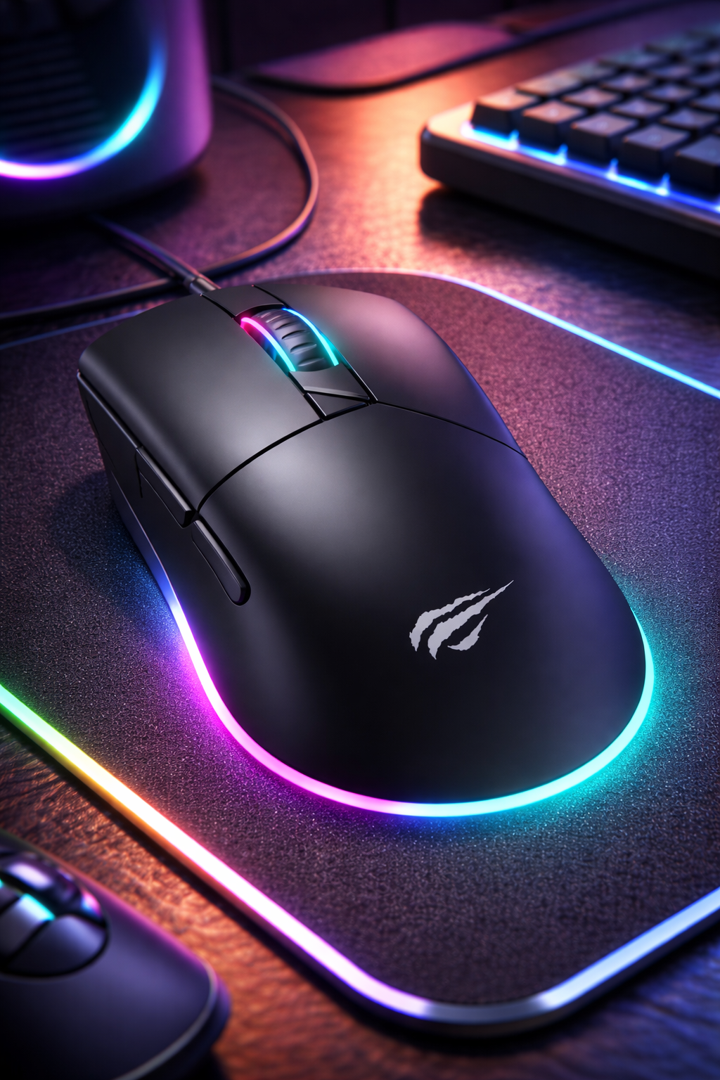 Mouse Gamer Havit Ms1038 8000 Dpi 7 Botões Rgb Preto