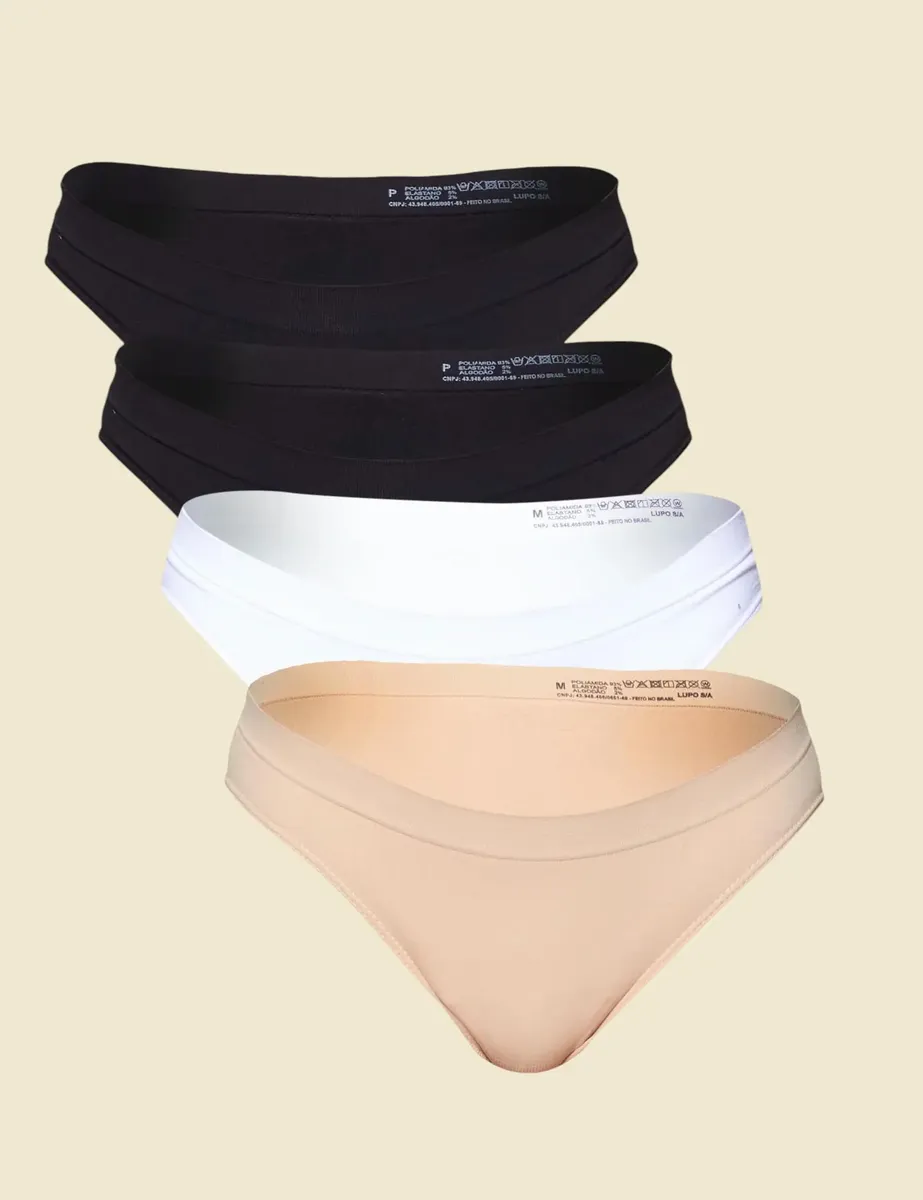 Kit 4 Calcinhas Biquin Fem. 40400-906 Poliamida Lupo