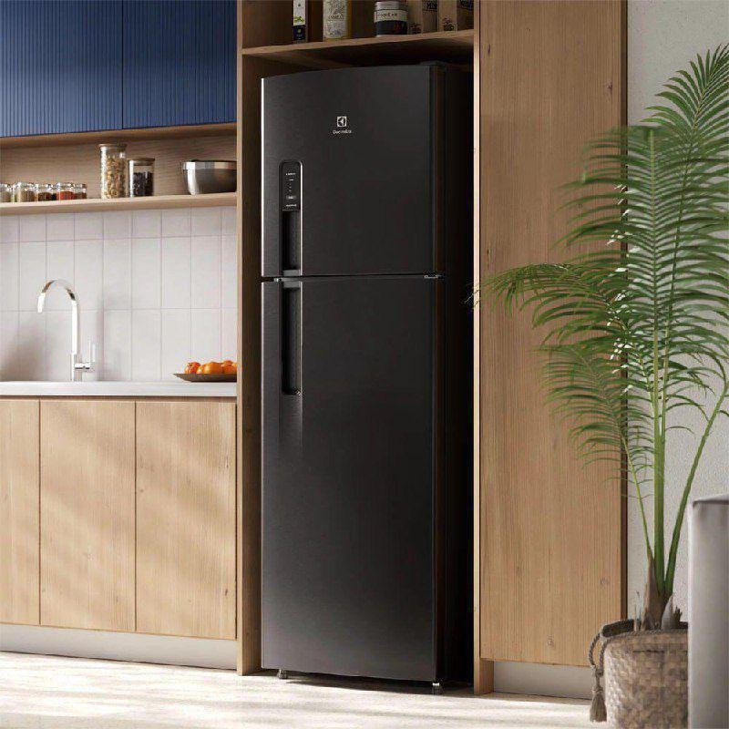 Electrolux Geladeira Electrolux Frost Free 400L AutoSense Duplex Black Inox Look (TF44B) 220V