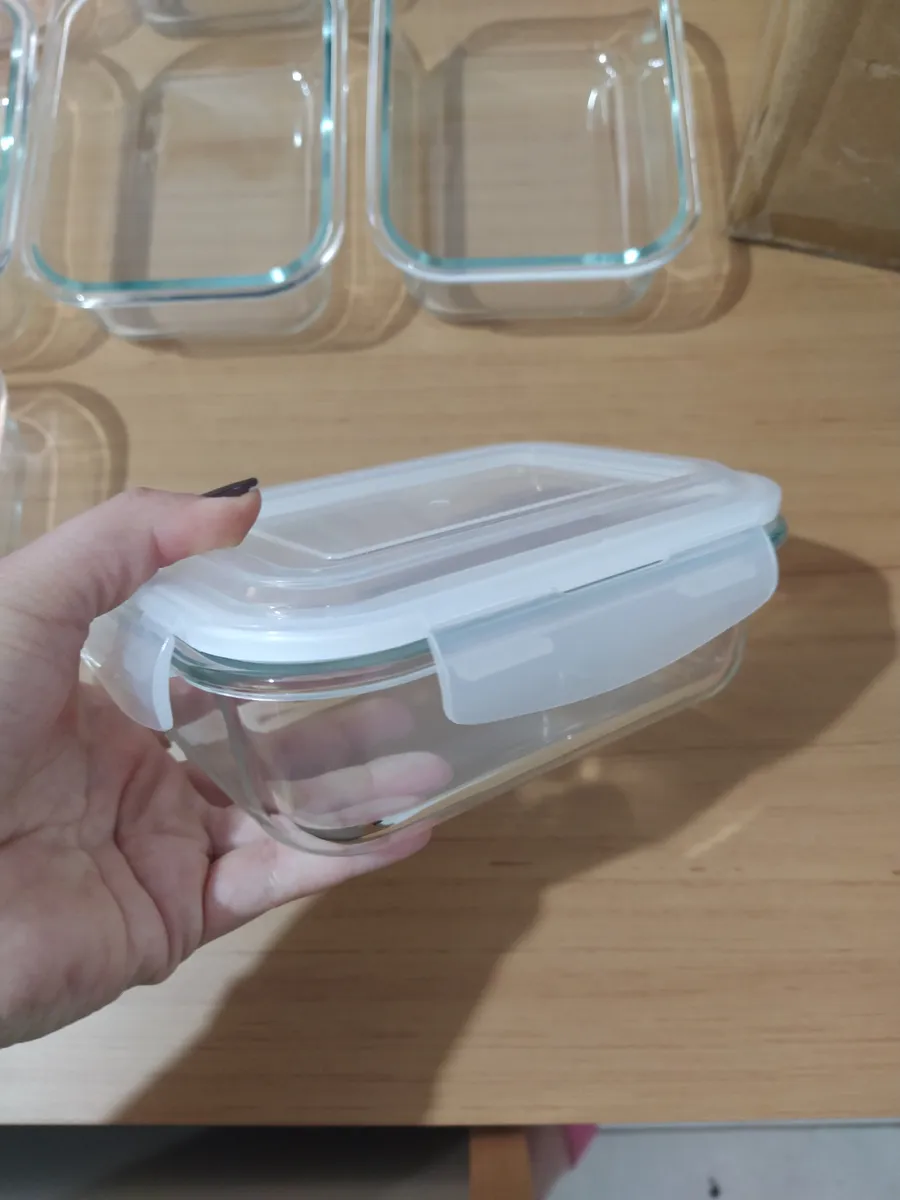 Kit 6 Potes 640ml Vidro Hermético 4 Travas Marmita Refratario Star House