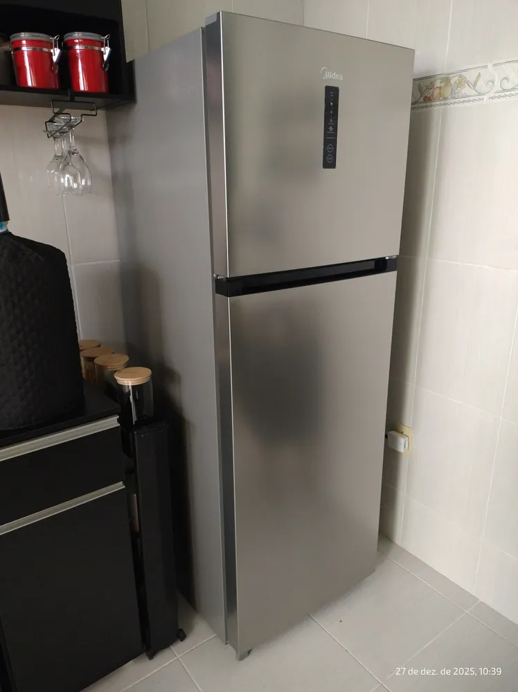 Geladeira Frost Free Duplex 347l Slim Cor Inox Midea 220v Inox 220v