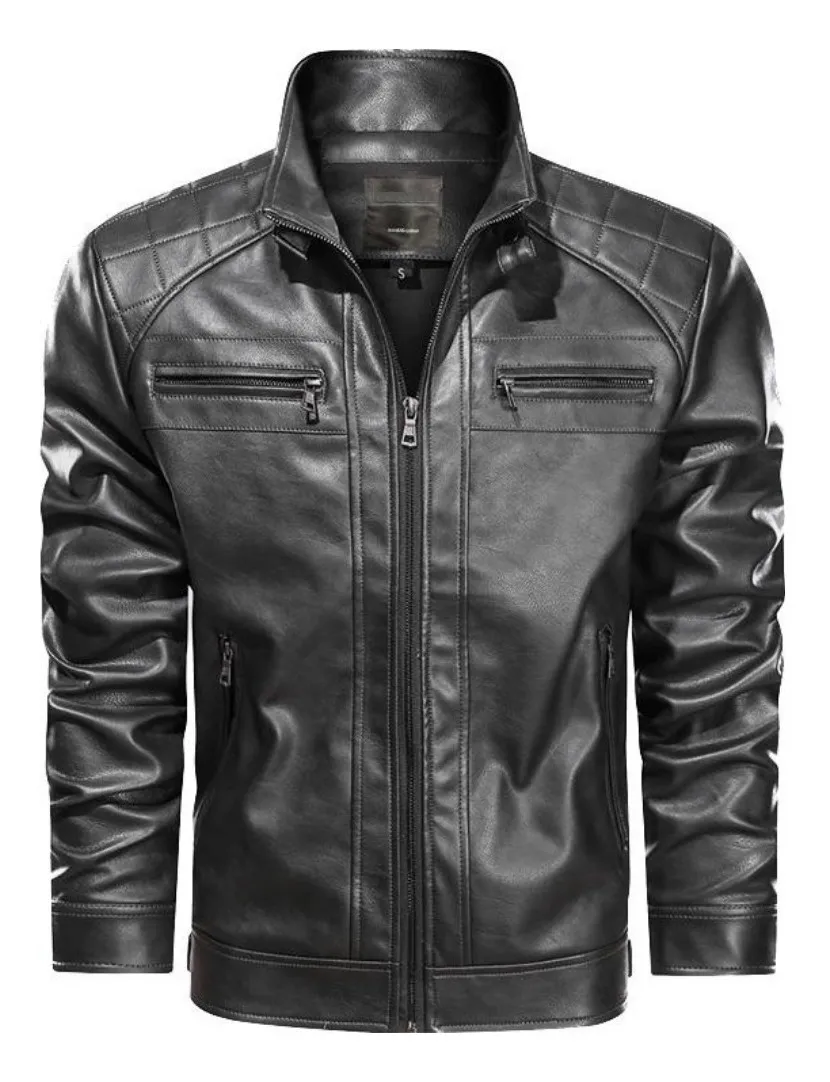 Jaqueta De Couro Masculino Slim Resistente