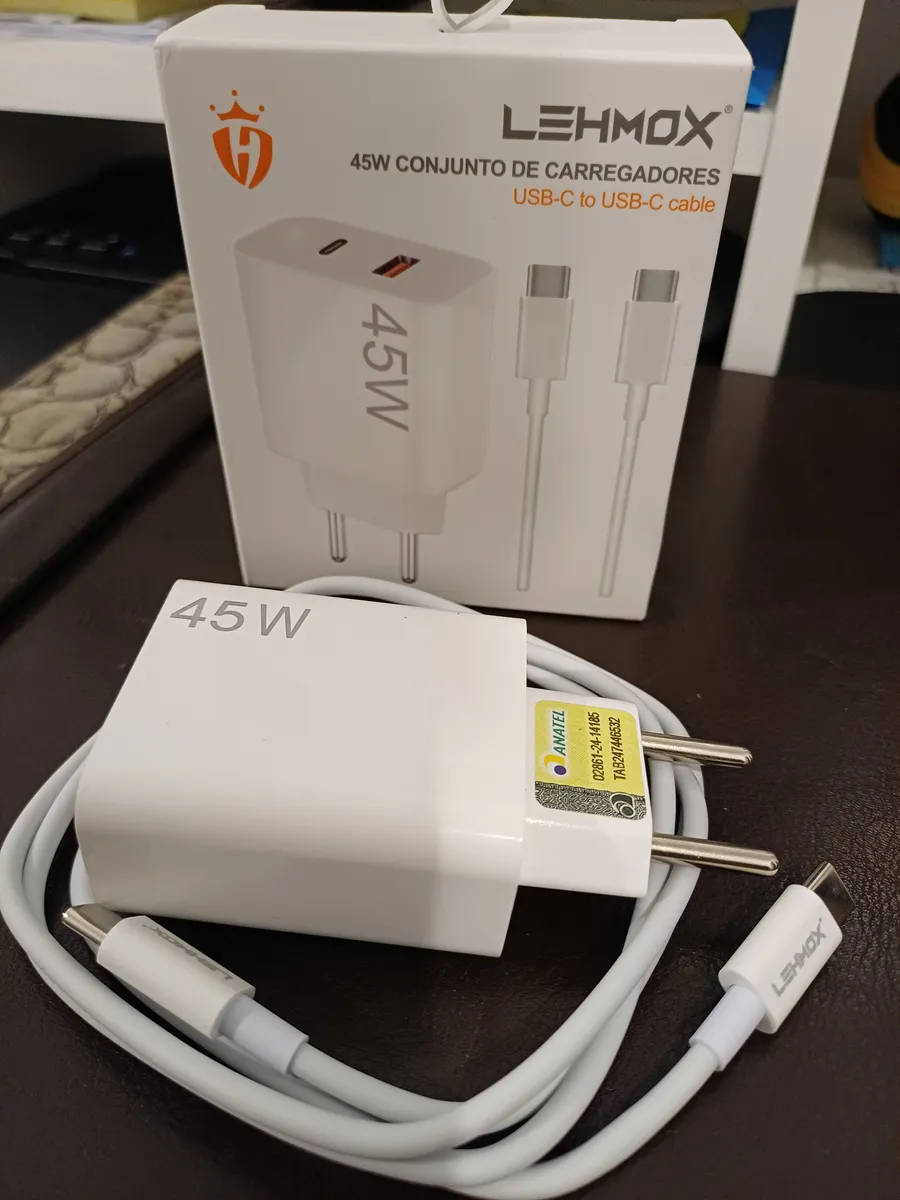 Carregador Turbo 45w Pdtipo C Compativel Samsung Xiaomi Moto