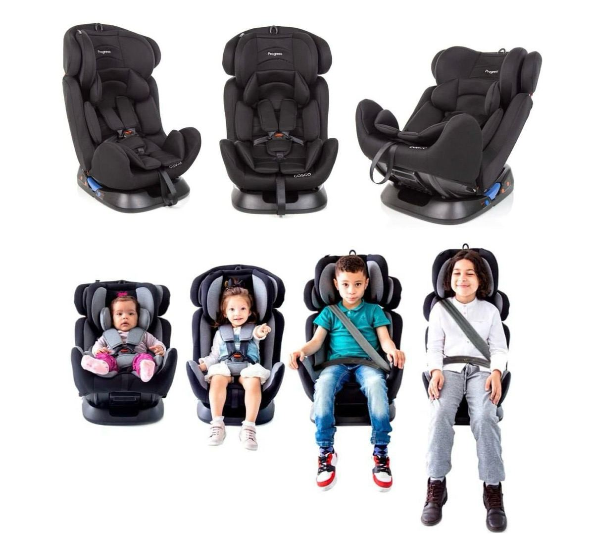Cosco Kids, Cadeirinha Progress, 0 a 36kg, Preto