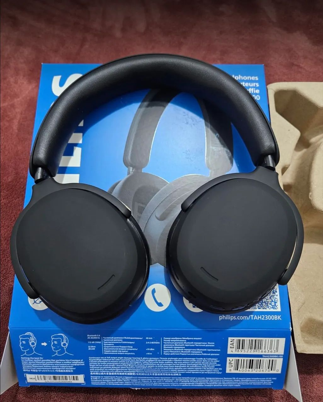 PHILIPS, Headphone Bluetooth, TAH2300BK/00, Com Microfone, Até 55 horas de bateria, Design Over-ear, Dobrável, Preto