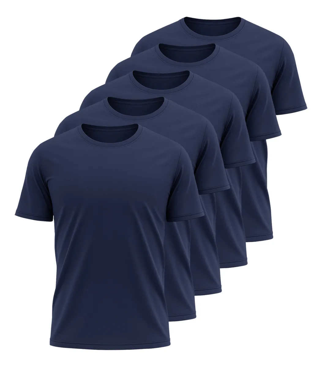 Kit 5 Camisetas Básicas Masculina Dry Fit Lisa Tradicional