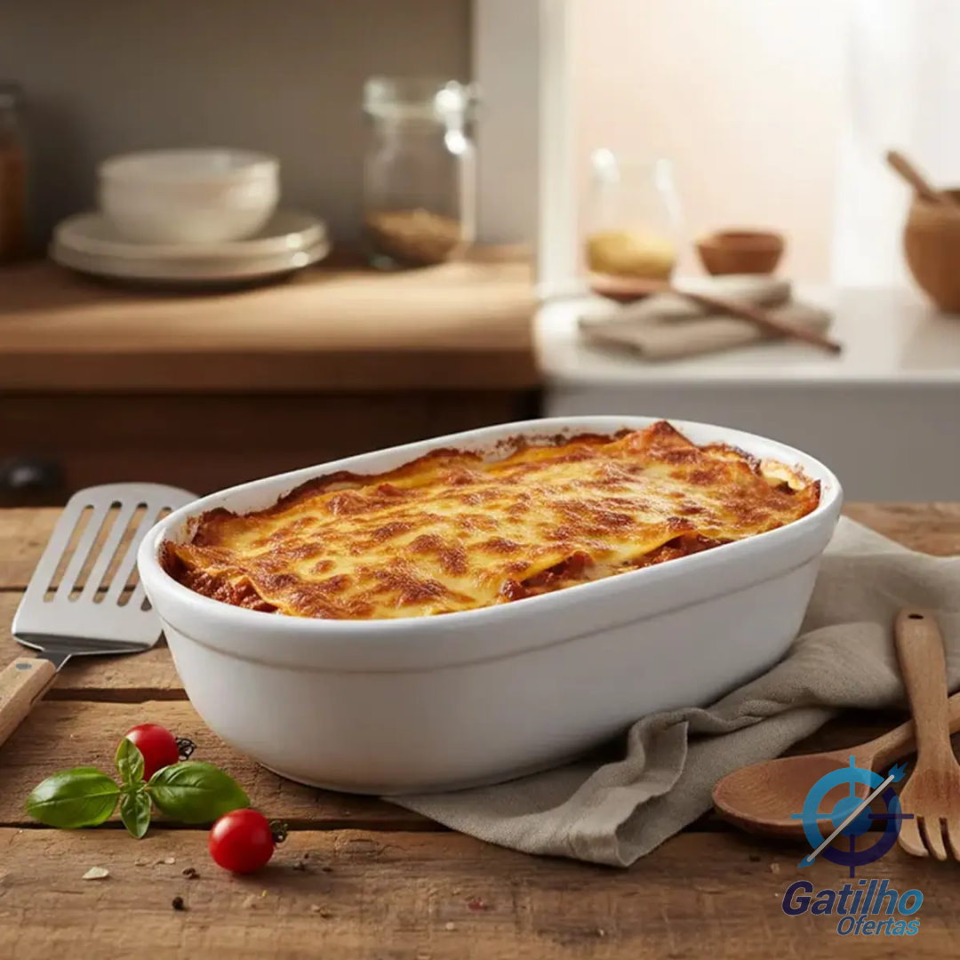 Travessa Cerâmica Assadeira Forno Funda Tam P Tipo Porcelana