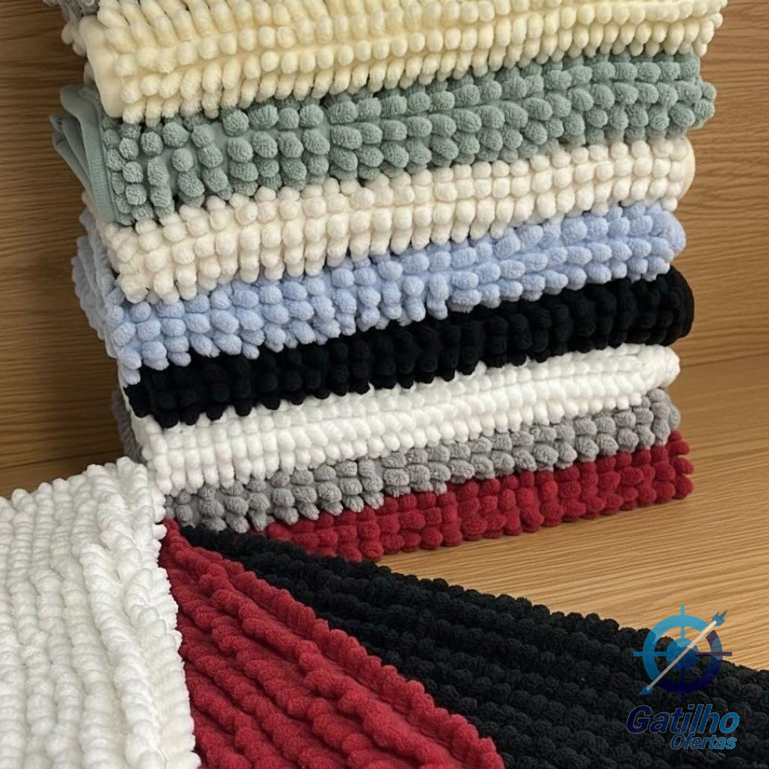 Kit 3 Tapete P/ Banheiro Dedinho Bolinha Toalha Macio