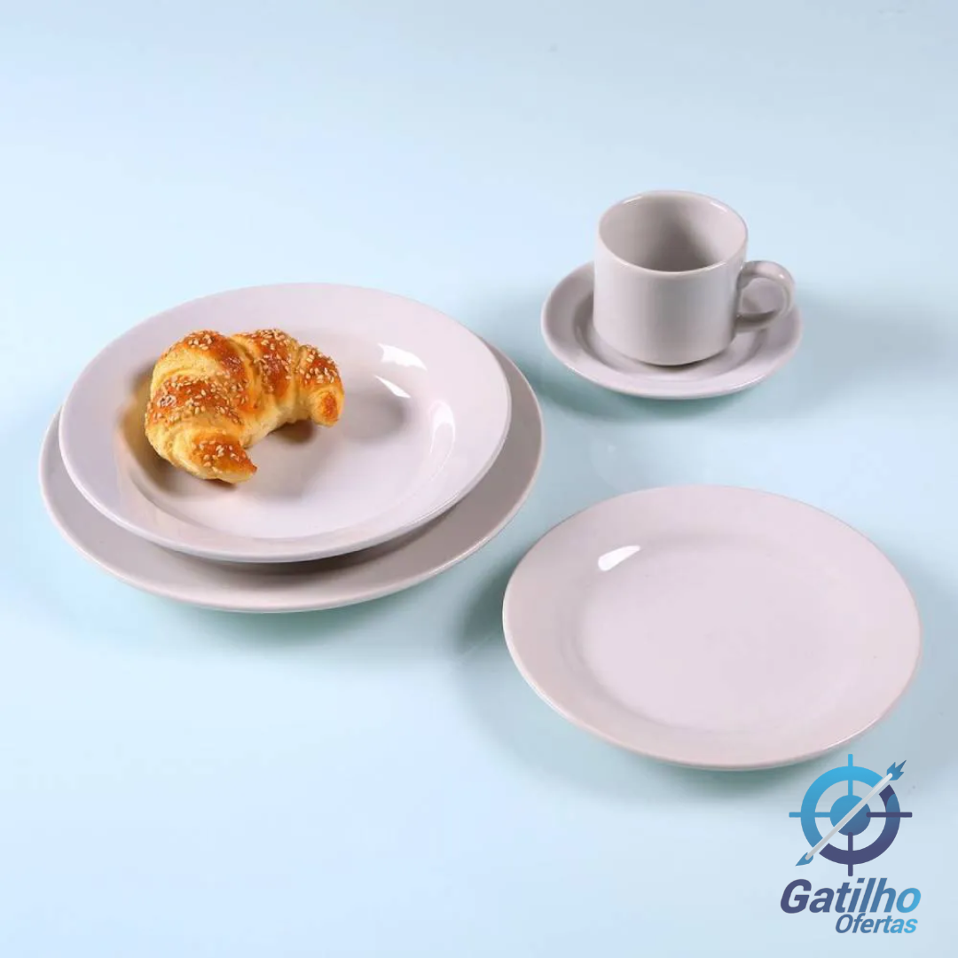 Aparelho de Jantar Donna Cerâmica Branco 20 Peças (4 Pessoas) Biona
