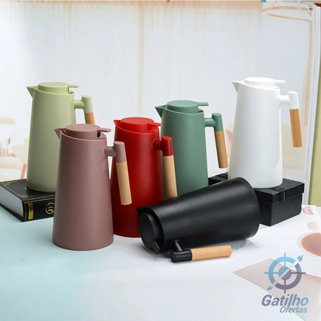 Garrafa Térmica 1 Litro Com Termômetro Led Para Chás / Café