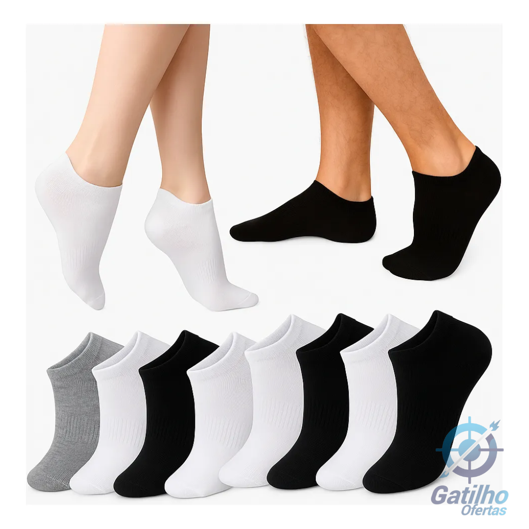 Kit 12 Pares Meia Soquete Cano Curto Unissex Premium Full