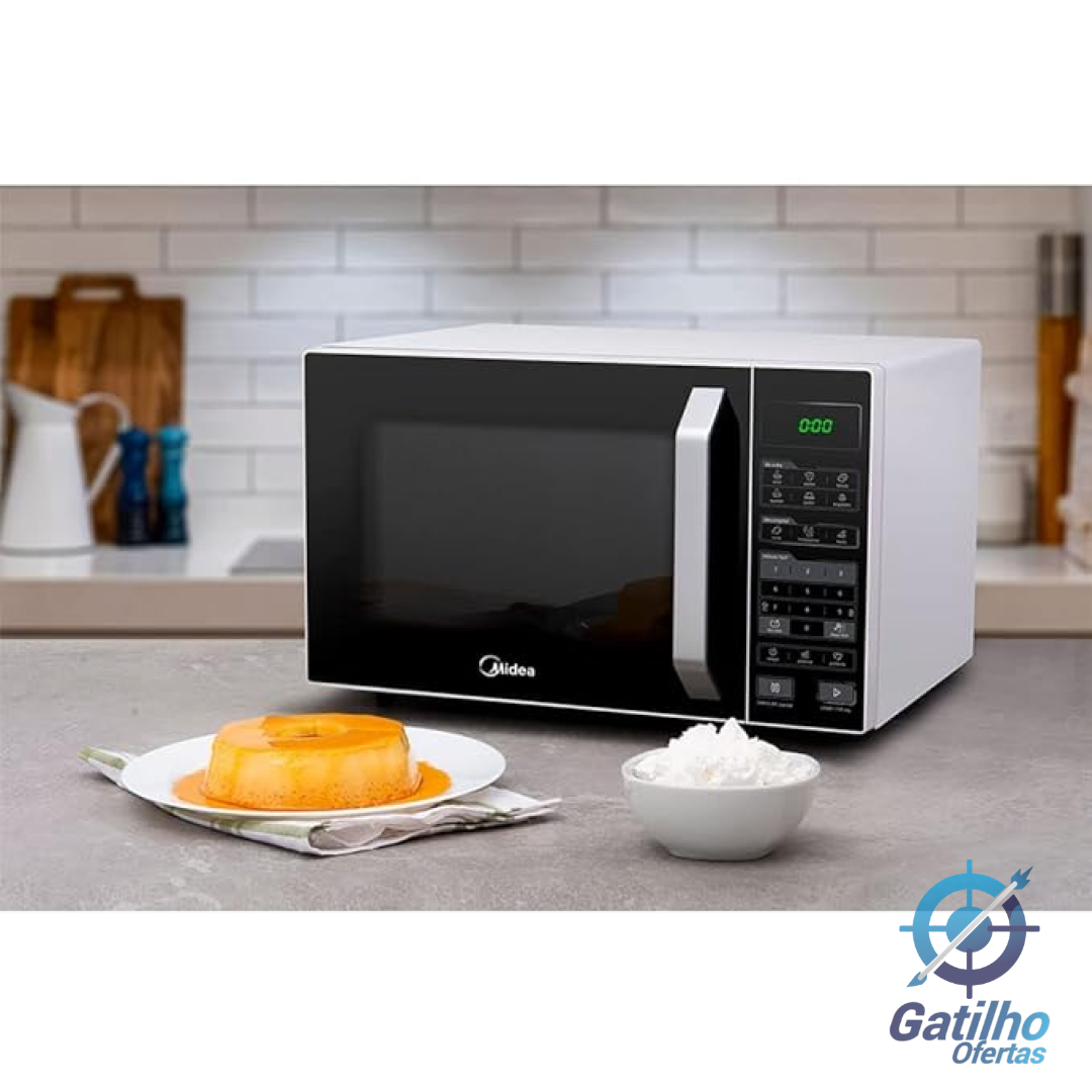 Micro-ondas 27L Branco e Preto Midea LED 127V MXSA27P1