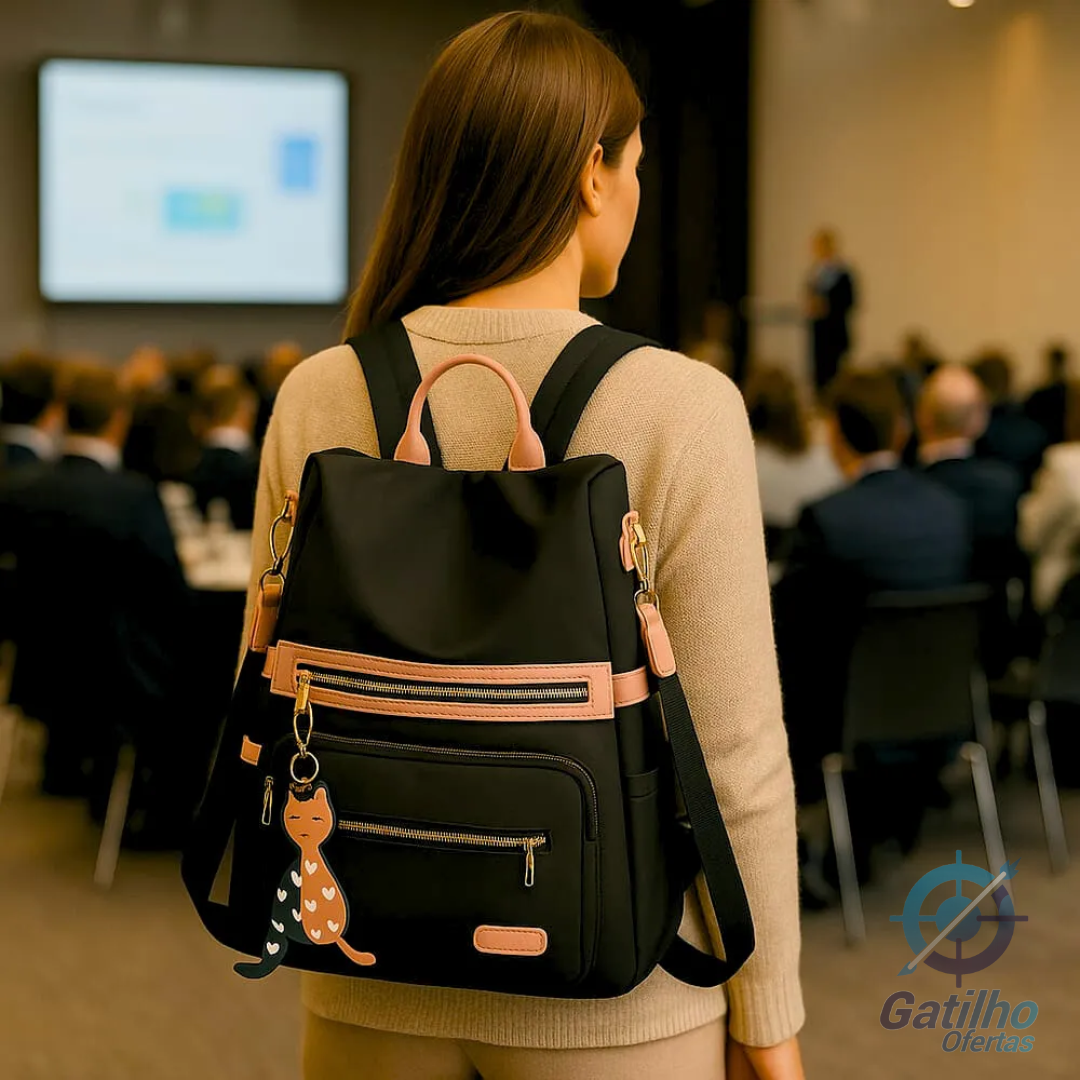 Bolsa Feminina Grande Mochila Antfurto Impermeável Reforçada