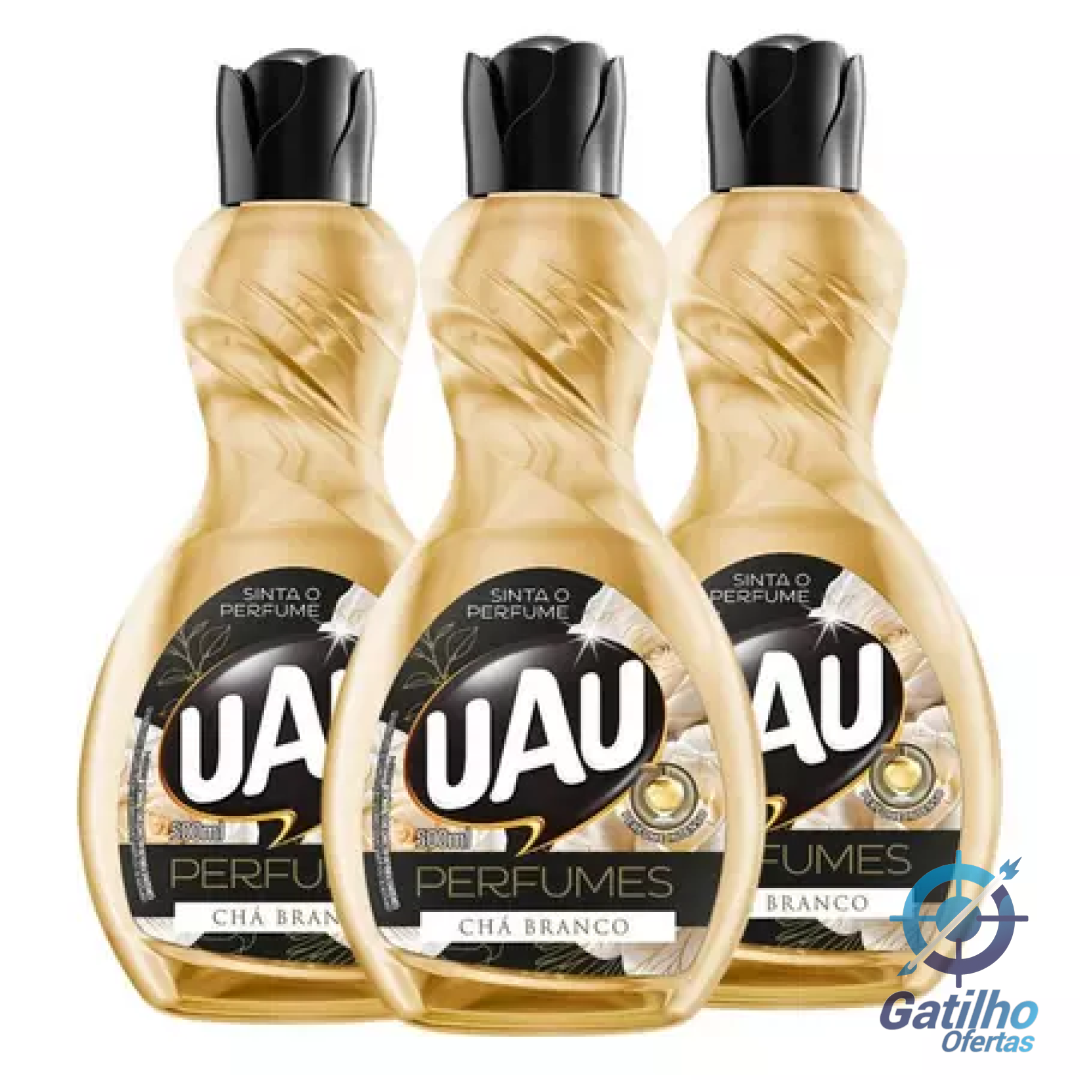 Kit 3un Limpador 500ml UAU Perfume Chá Branco