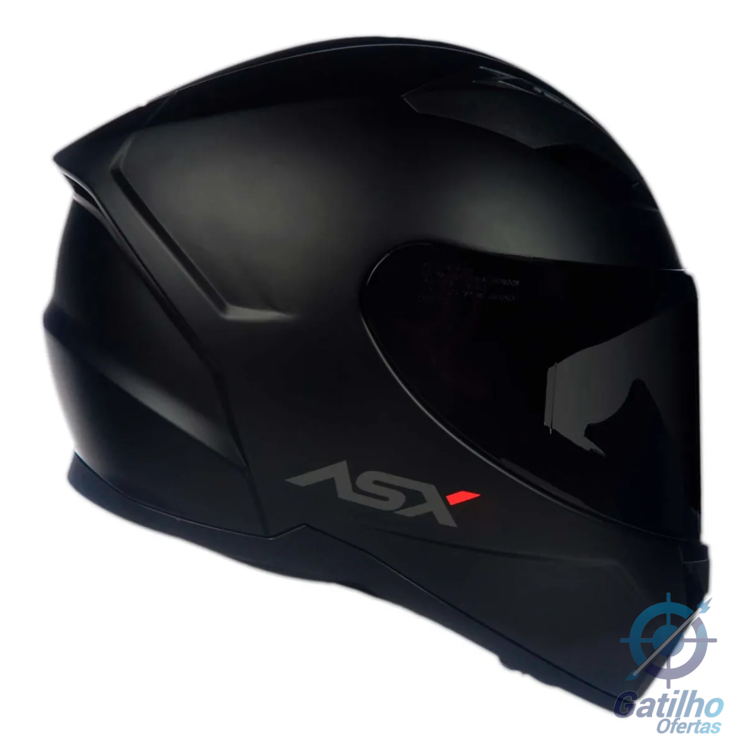 Capacete Asx City Solid Preto Fosco Masculino Feminino