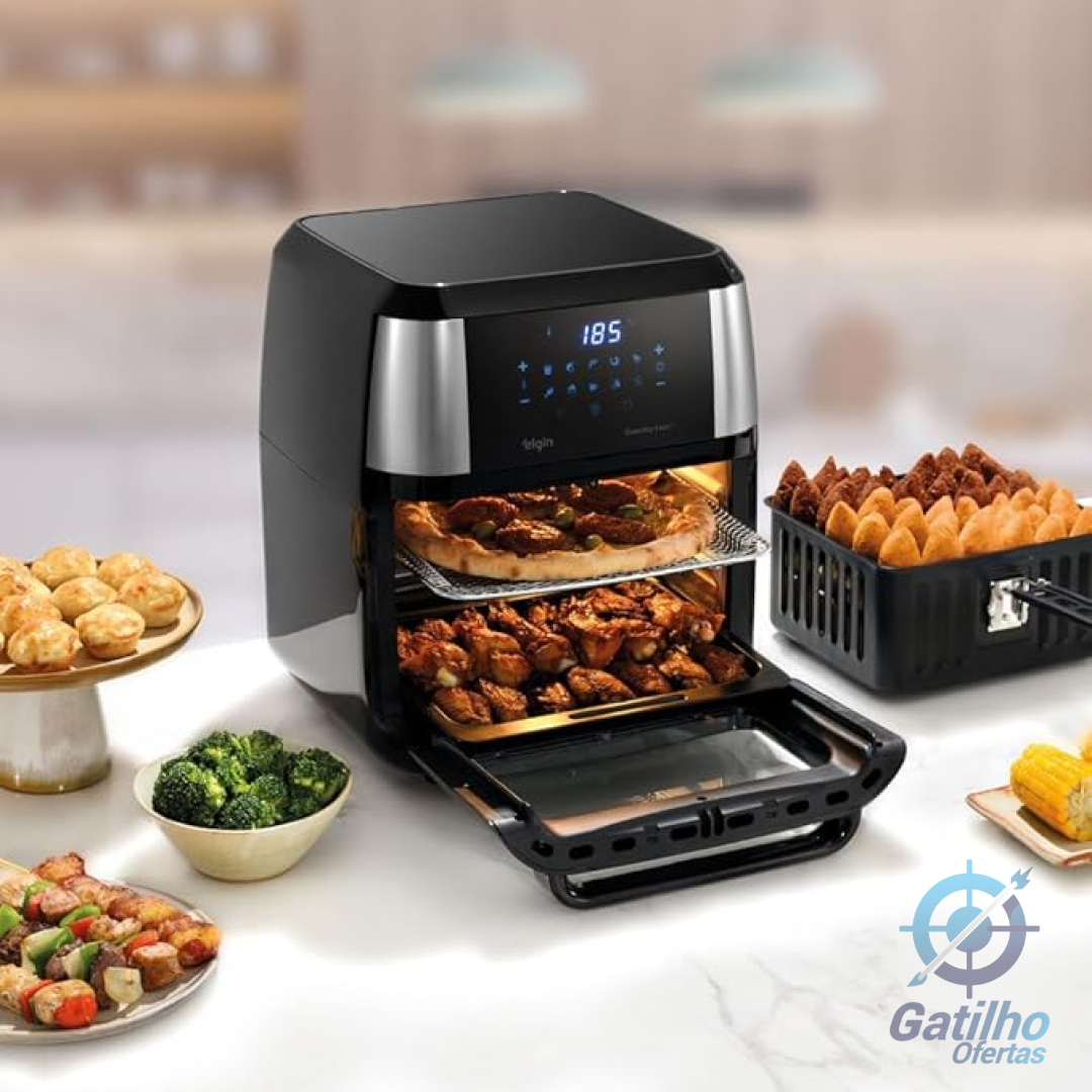 Fritadeira Forno Oven Fry 4 em 1 Elgin 12 Litros 220V - Assa, Frita sem óleo, Desidrata e Reaquece - Airfryer
