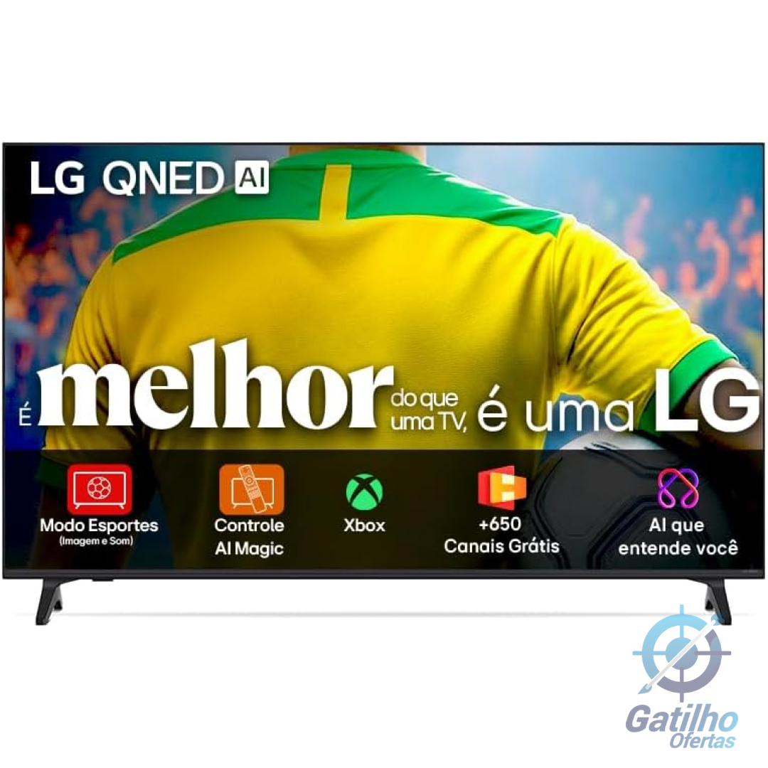 Smart TV 4K 50" LG QNED73 Portal de Games Processador AI α7 Gen8 4K Super Upscaling Google Cast Integrado Controle AI Magic WebOS 25 Modo Esportes Alerta de Esportes