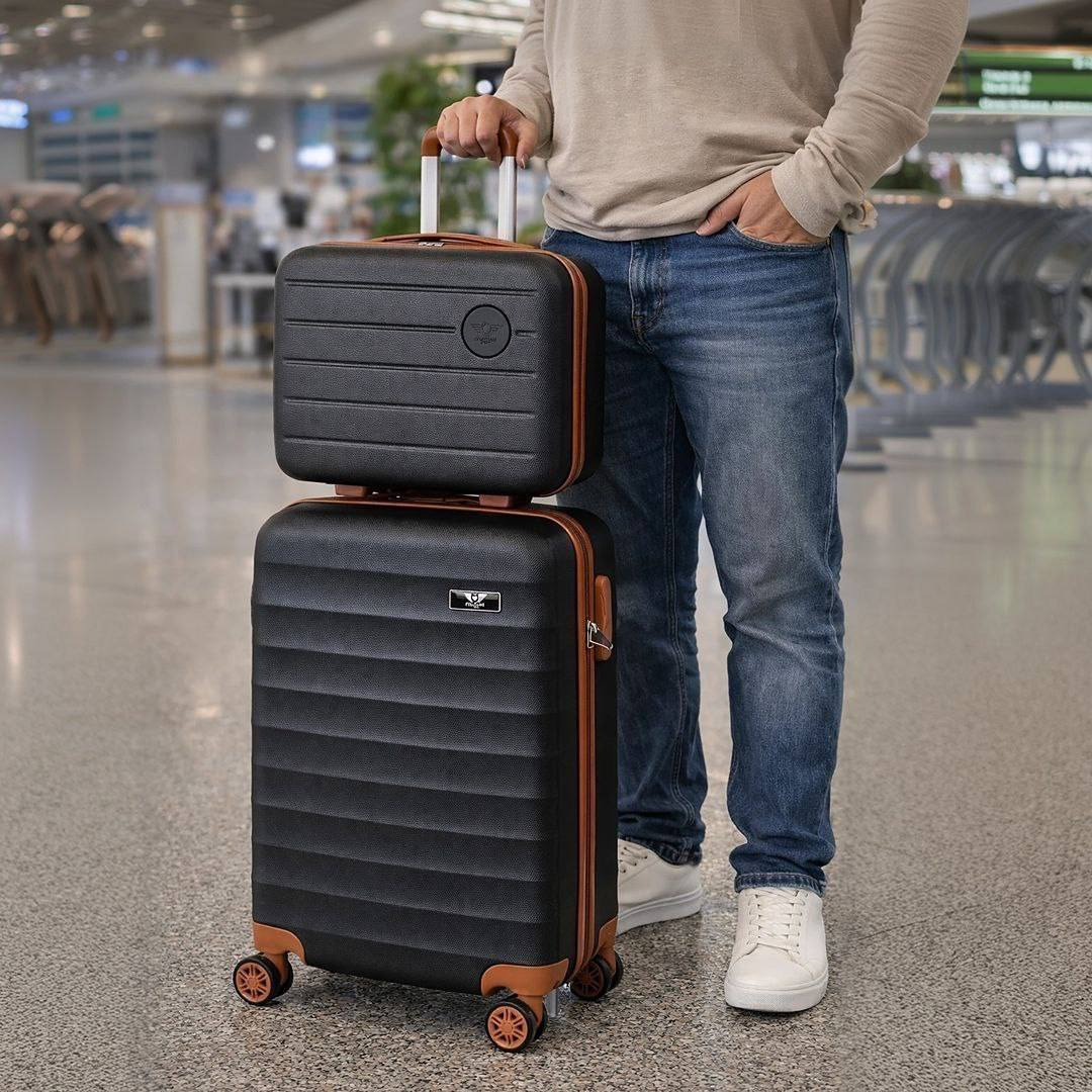 Kit Mala De Viagem Bordo Mão Pequena 10kg Abs Cadeado 360 Cor Preto Dubai