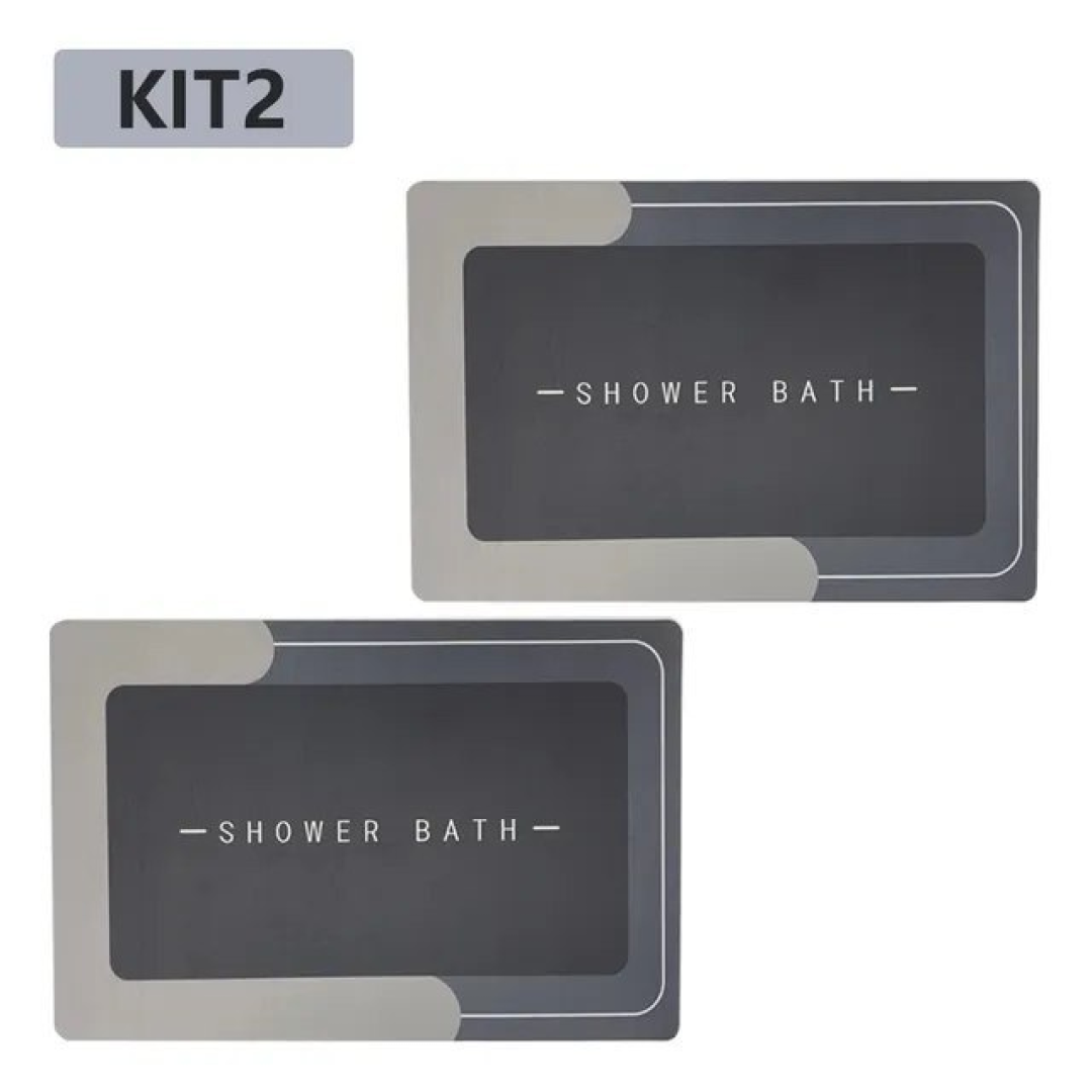 Kit 2 Tapetes Para Banheiro Tapete Mágico Ultra Para Absorção
