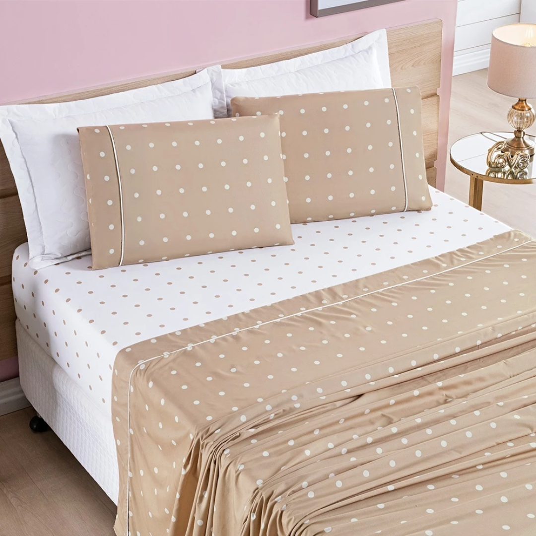 Jogo de Lençol Micropercal Toque Macio Solteiro Queen King Cama Casal Poá Luxo Premium 200 Fios