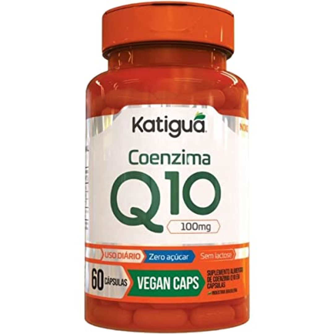 Katiguá, Coenzima Q10, Sem sabor, Vegan products, 60 Cápsulas rígidas 30 doses, Laranja