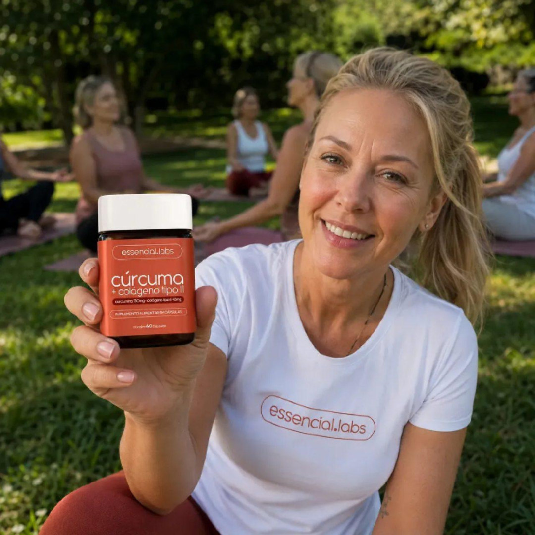 CÚRCUMA 130mg + COLÁGENO Tipo Ii 45mg - Fórmula com Máxima Concentração e Pureza - 60 Cápsulas