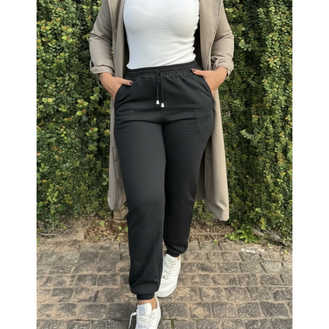 Calça De Moletom Feminina Para Frio, Confortável E Quente