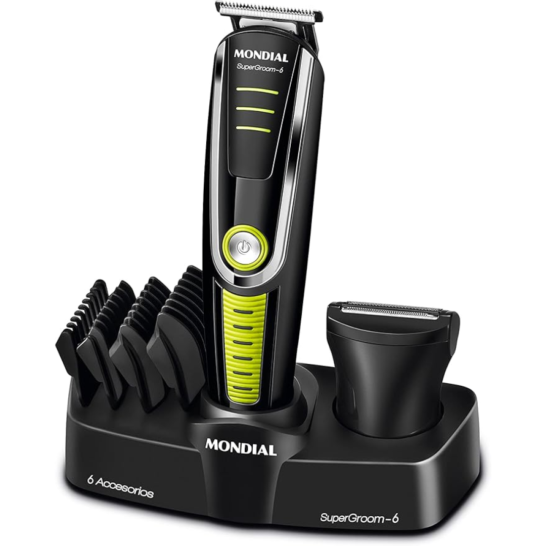 MONDIAL Aparador de Pelos Super Groom 06, Preto/Verde, 6W, Bivolt - BG-04