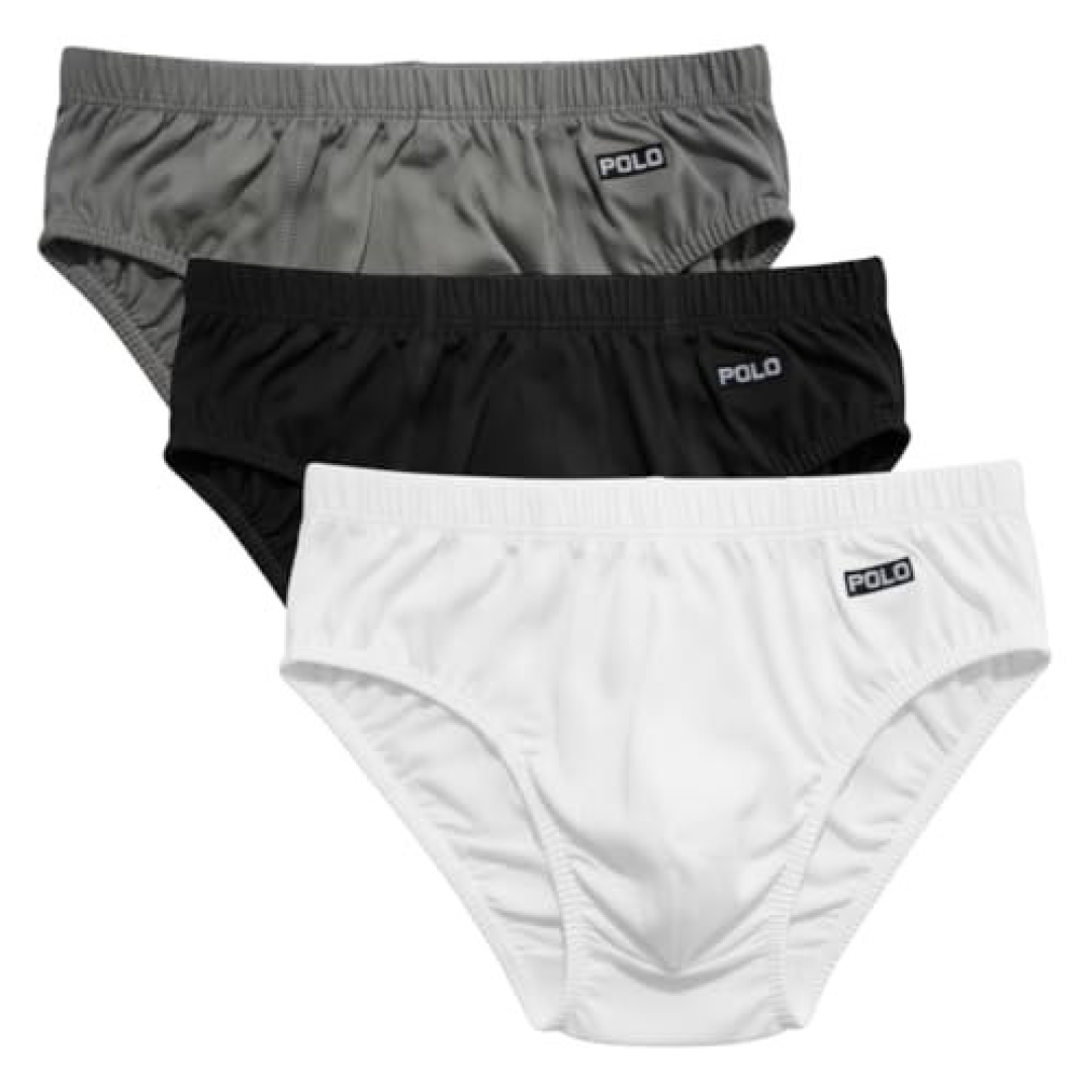 Kit 3 Cuecas Slip Polo Kids Infantil 100% Algodão Confortável Criança Tradicional