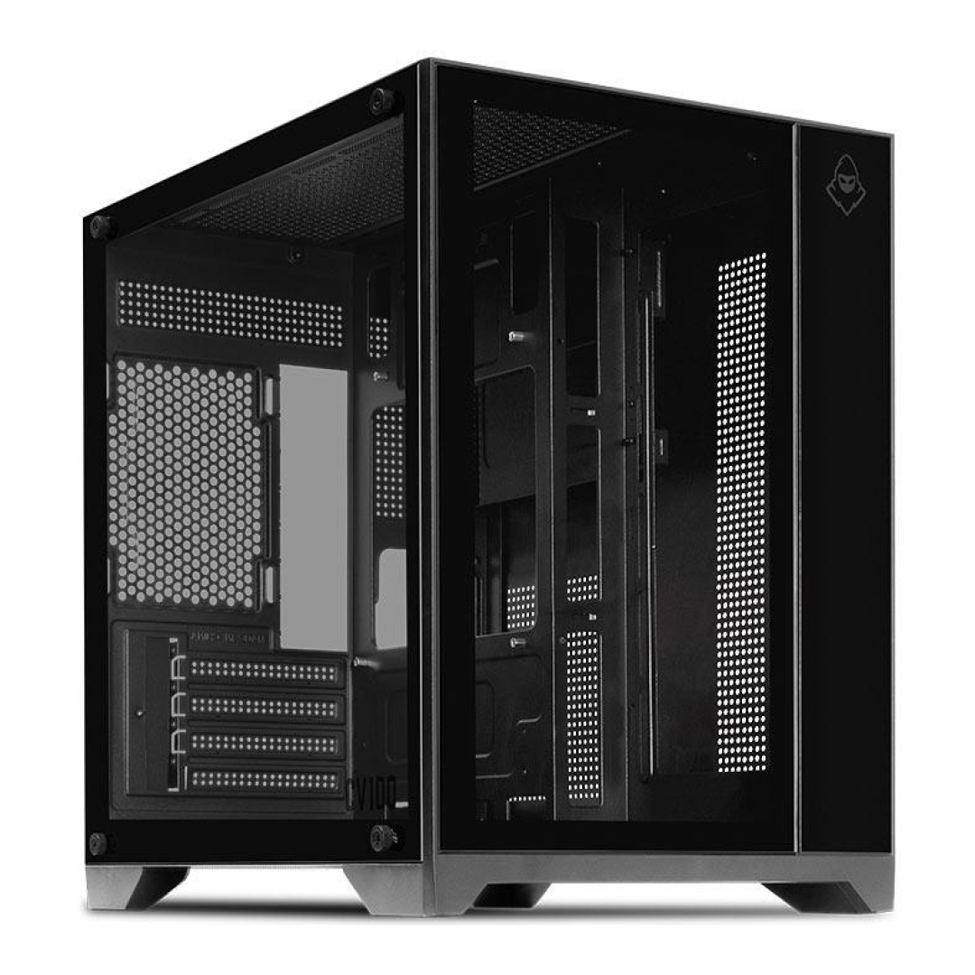 Gabinete Gamer Aquário Mancer Cv100, Mid-Tower, Lateral De Vidro, Preto