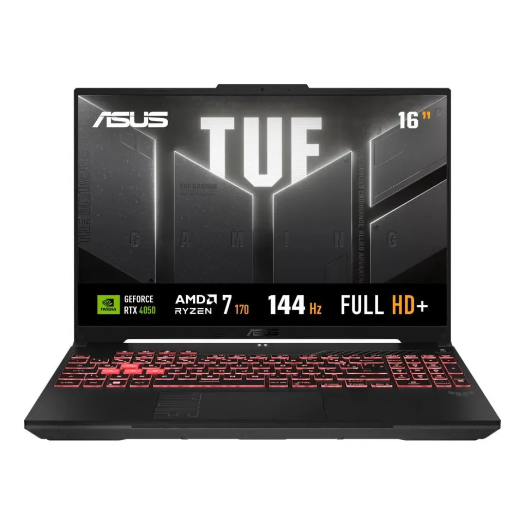 Notebook Gamer ASUS TUF Gaming A16, AMD Ryzen 7, RTX 4050, 16GB RAM, 512GB SSD, Linux KeepOS, Tela 16" IPS 144Hz, Mecha Gray - FA607NUQ-RL167