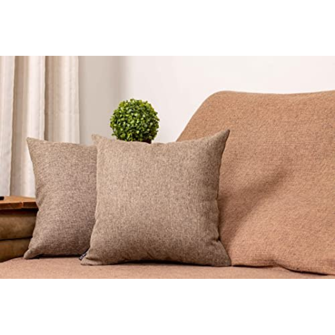 Kit 2 Capas de Almofada Linho Lisas (Marrom 45x45cm)