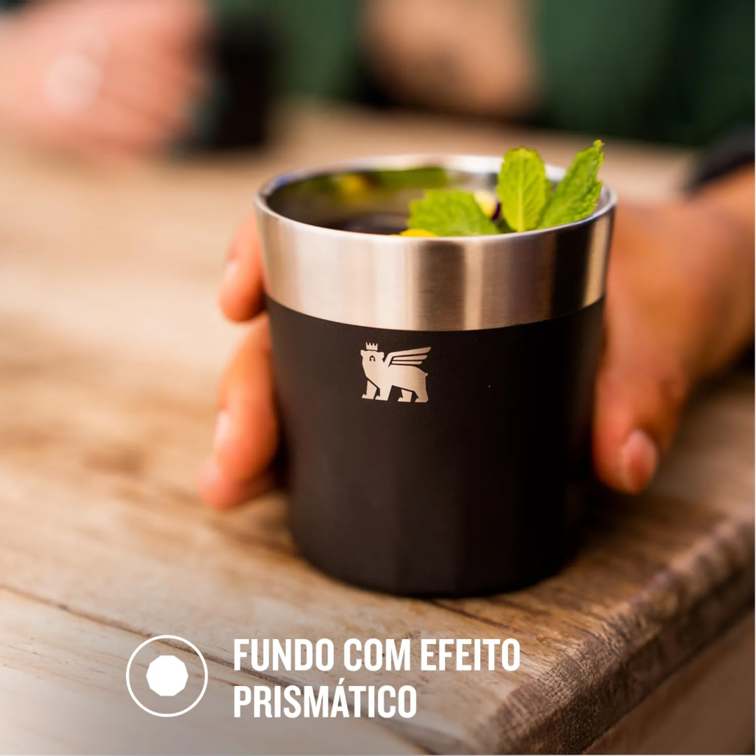 Copo Prismático Isolado para Cocktails Stanley, 201 ml, Foundry Black | para bebidas quentes ou frias, antiderrapante