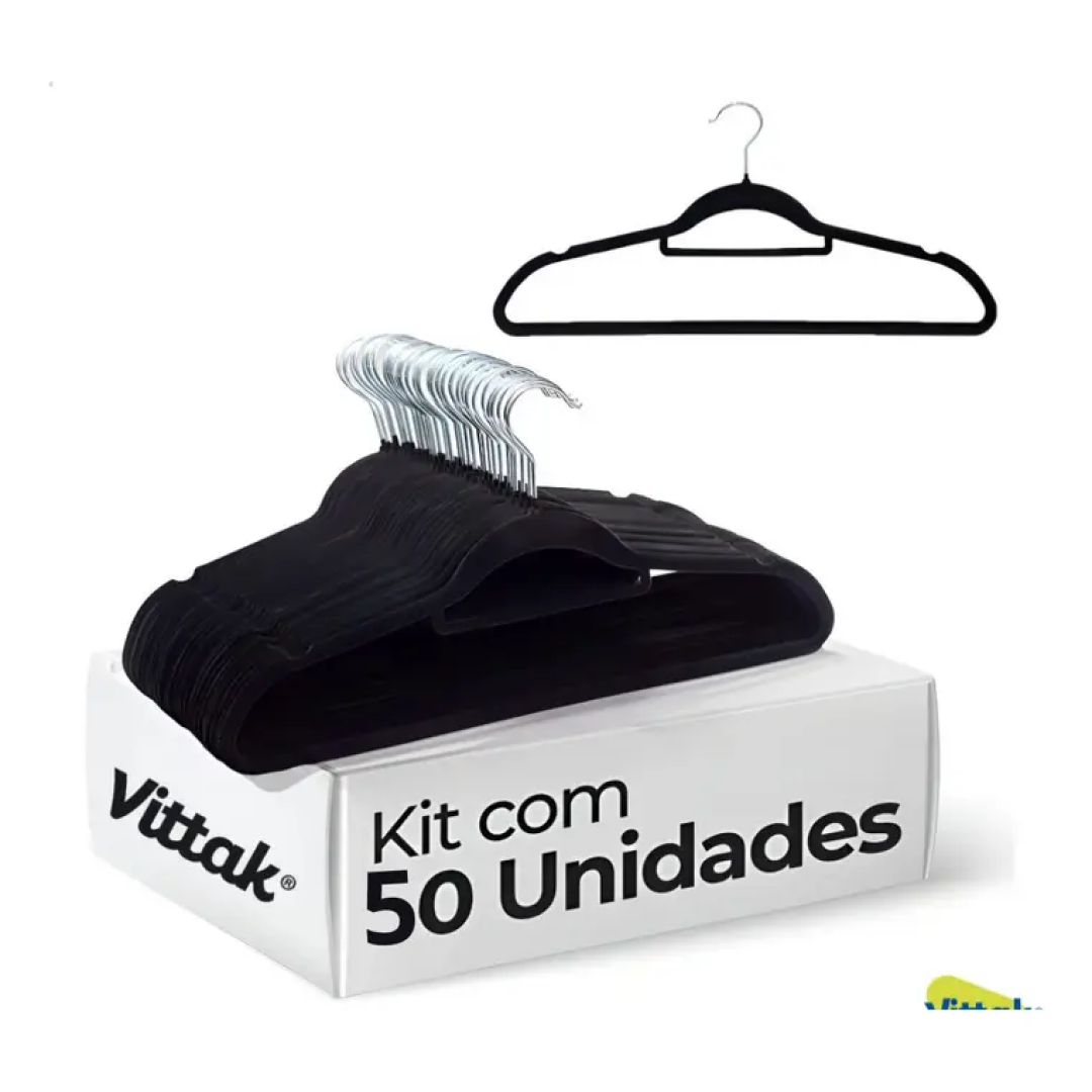 Kit Cabides Veludo De Roupa Antideslizante Slim Adulto 50 Un