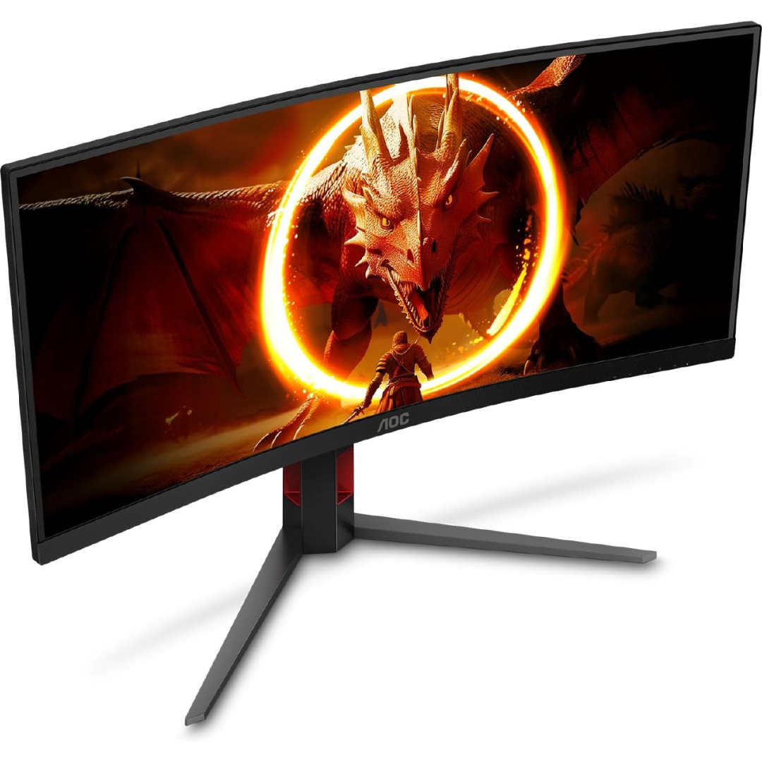 Monitor Gamer Curvo AOC AGON QUAD 34" Ultrawide WQHD 180Hz 0,5ms Base Ajustável U34G4C