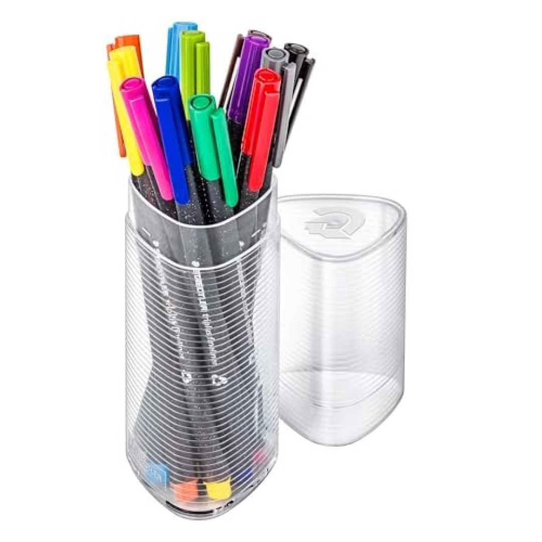 STAEDTLER Caneta Fineliner, Fineliner Triplus, Tubo com 12 cores, 334 PR12 02, Multicolorido