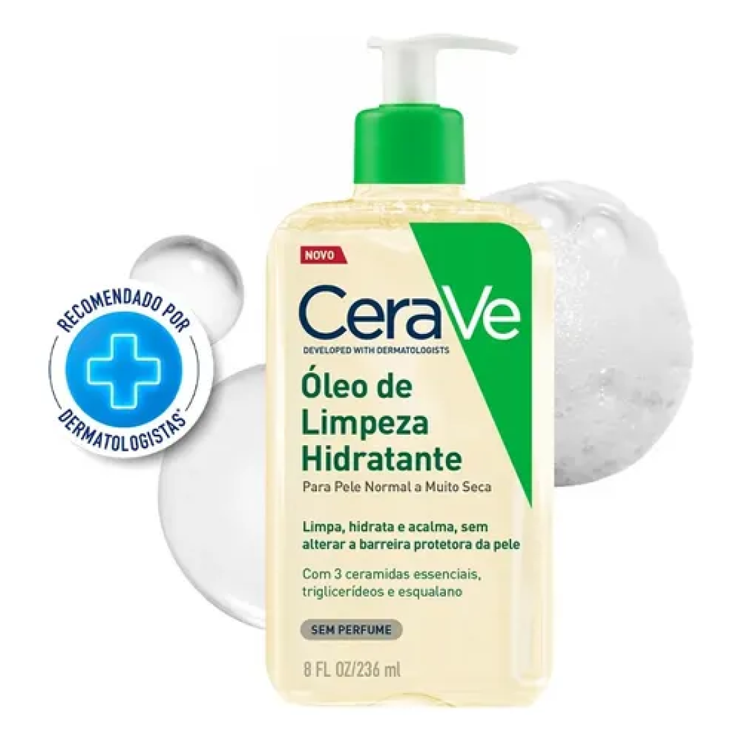 Óleo de Limpeza Facial Hidratante Para Pele Seca e Atópica CeraVe 236ml
