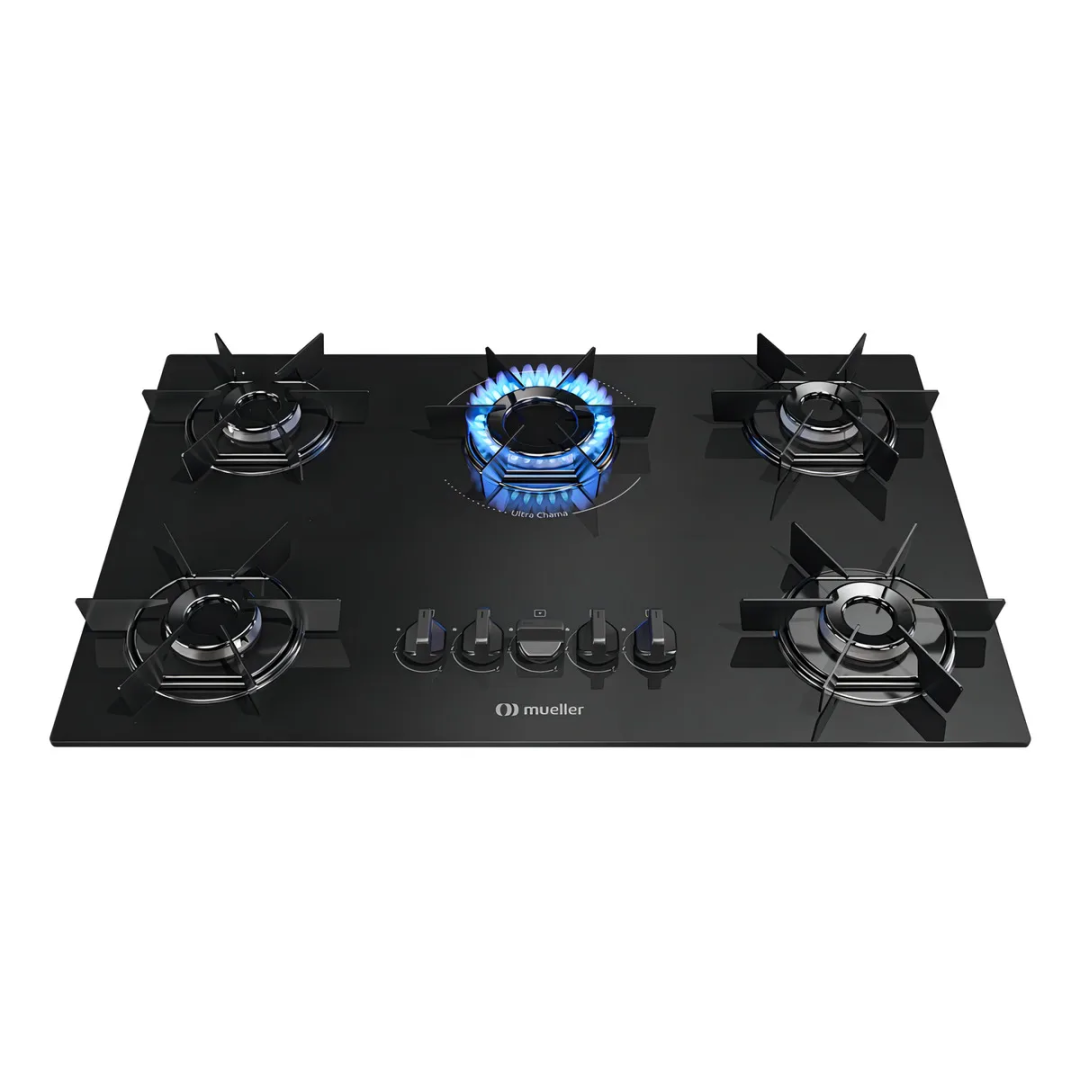 Fogão Cooktop Mueller 5 Bocas Queimador Ultra Chama Mcg5bb Cor Preto