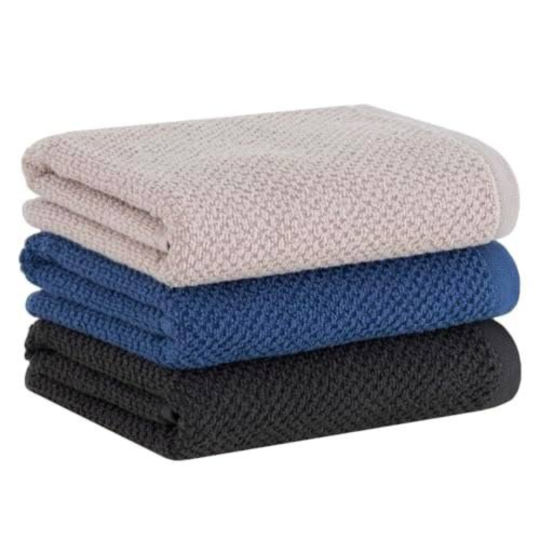 Buddemeyer Jogo de Toalhas Gourmet Quadriculado Pano de Copa Bege/Azul/Cinza 3 peças