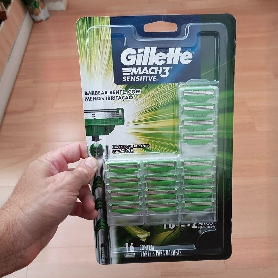 Kit com 16 Cargas para Aparelho de Barbear Gillette Mach3 Sensitive