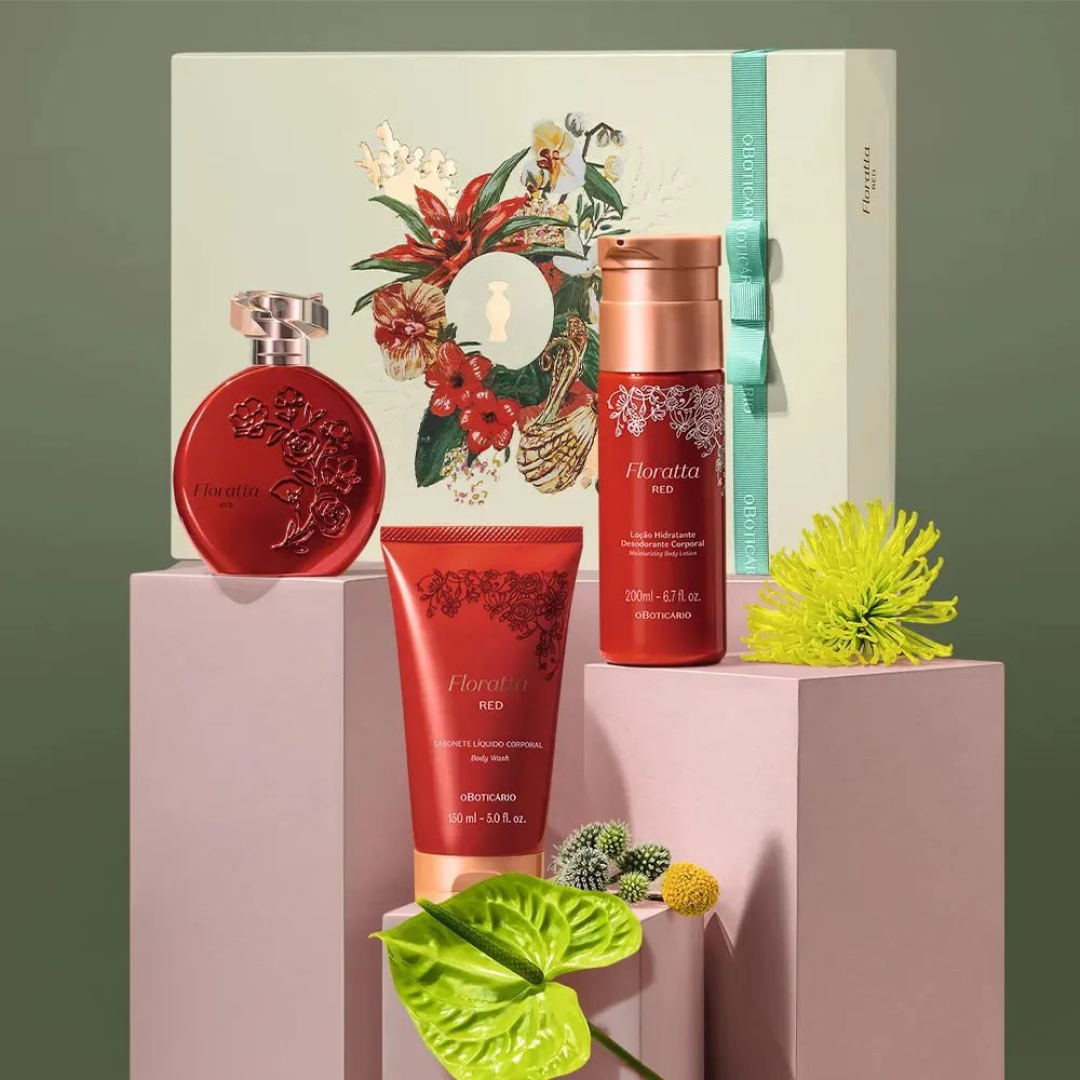 Kit Presente Feminino O Boticário Colônia Floratta Red - 3 itens