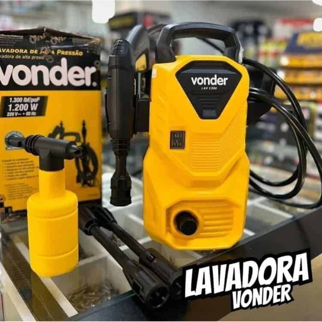 Lavadora de Alta Pressão Vonder LAV 1300 – 1300 Libras, Compacta, Potente, Ideal para Carros, Quintais e Limpezas Pesadas