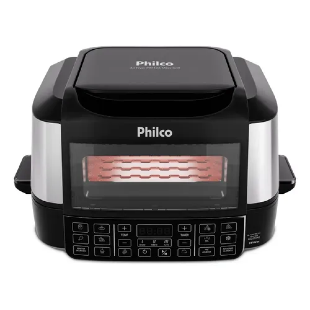 Fritadeira Air Fryer Philco Paf12a Preto Com Acabamento Em Inox