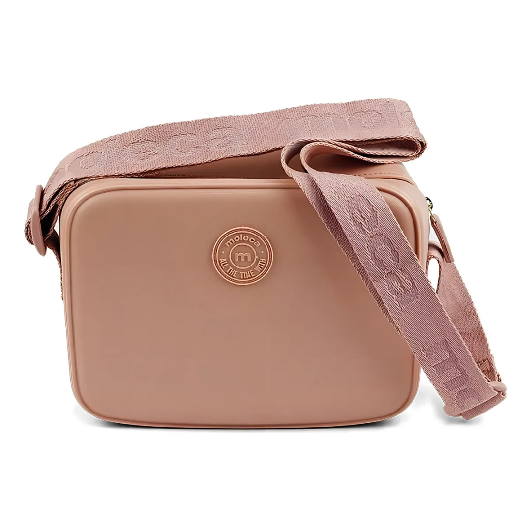 Bolsa Feminina Moleca Transversal Quadrada Lateral 50007 Cor Nude 658 Cor da correia de ombro Nude Desenho do tecido Liso
