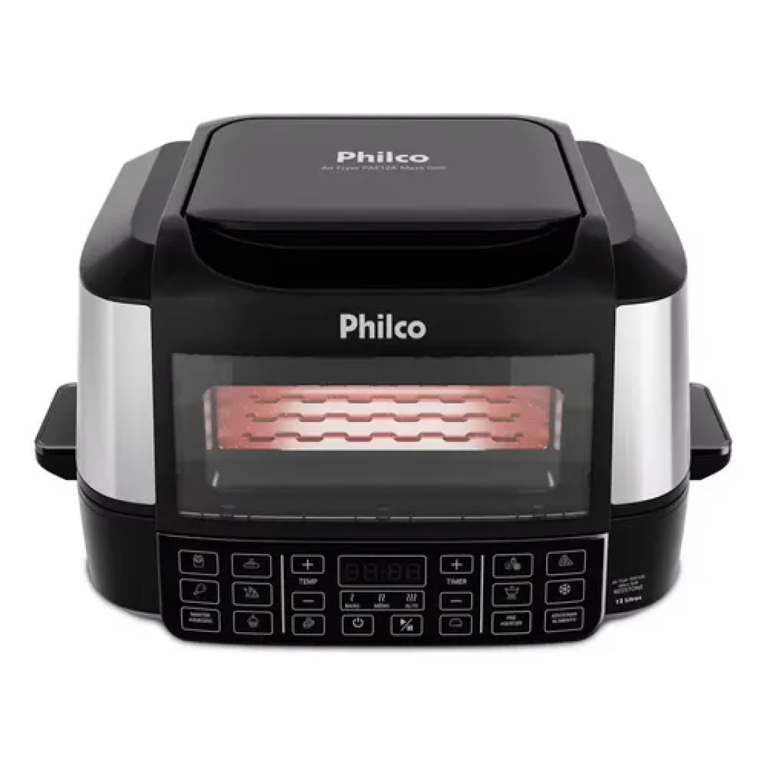 Fritadeira Elétrica Air Fryer Philco PAF12A Barbecue Digital 12L Preta - 220V